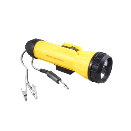 906 Fulton Heavy Duty Flashlight with Continuity Tester and Magnet with gray leads