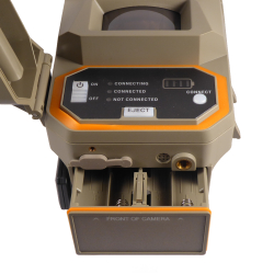 Moultrie Edge 3 Pro Trail Camera control panel and battery compartment