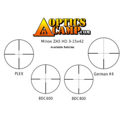 Minox ZA5 HD 3-15x42 SF Rifle Scope BDC 800 Reticle 66432