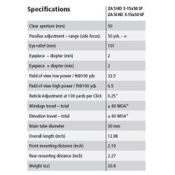 Minox ZA5 HD 3-15x50 SF Rifle Scope German 4 Reticle 66444