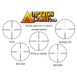 Minox ZA5i HD 3-15x50 SF Rifle Scope Illuminated Plex Reticle 66446