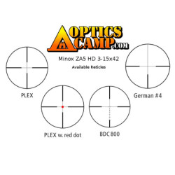 Minox ZA5 HD 3-15x56 SF Rifle Scope Illuminated Plex Reticle 66455
