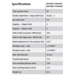 Minox ZA5 HD 5-25x56 SF Rifle Scope BDC 800 Reticle 66472