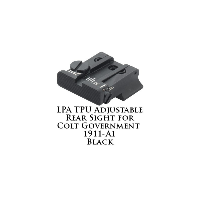 LPA TPU Adjustable Rear Sight for Colt Government 1911-A1 Black TPU45CT-07