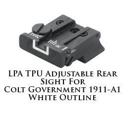 LPA TPU Adjustable Rear Sight for Colt Government 1911-A1 White Outline TPU45CT-18