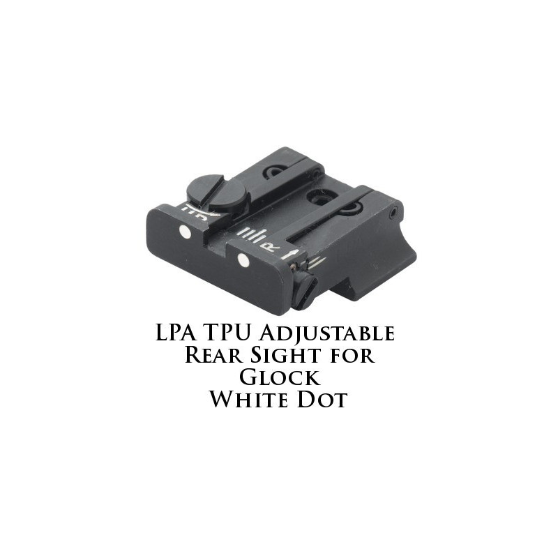 LPA TPU Adjustable Rear Sight for Glock White Dot TPU32GL-30