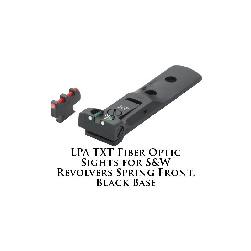 LPA TXT Fiber Optic Sights for S&W Revolvers Black Base Spring Front TXT02-F2 LPA TXT Fiber Optic Sights for S&W Revolvers Black Base Spring Front TXT02-F2
