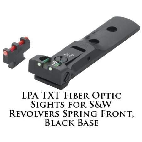 LPA TXT Fiber Optic Sights for S&W Revolvers Black Base Spring Front TXT02-F2