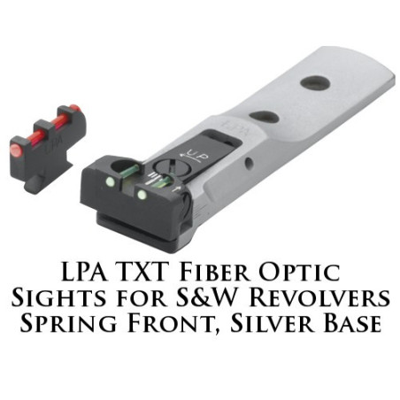 LPA TXT Fiber Optic Sights for S&W Revolvers Silver Base Spring Front TXT03-F2