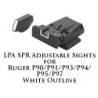 LPA SPR Adjustable Sights for Ruger P90-P97 White Outline SPR91RU-18