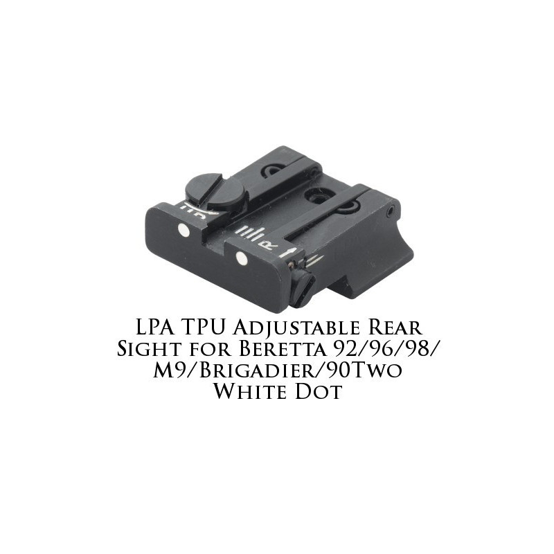 LPA TPU Adjustable Rear Sight for Beretta White Dot TPU92BE-30