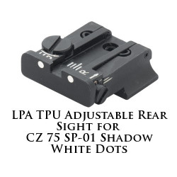 LPA TPU Adjustable Rear Sight for CZ 75 SP-01 White Dot TPU86BZ-30