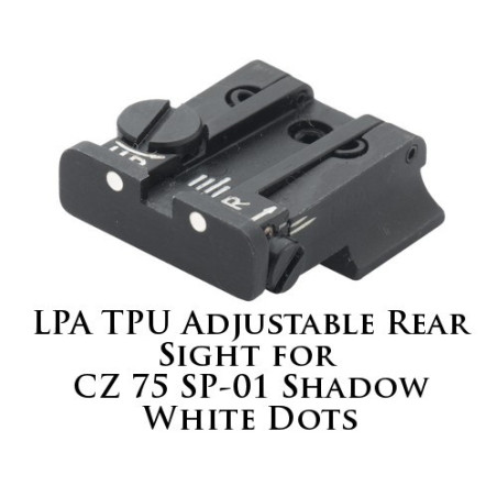LPA TPU Adjustable Rear Sight for CZ 75 SP-01 White Dot TPU86BZ-30