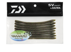 Daiwa Yamamoto Neko Crawler 5" Worm Green Pumpkin with Green/Purple Flake NC-5-301