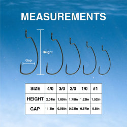 Reaction Tackle Offset EWG Worm Hook Sizes