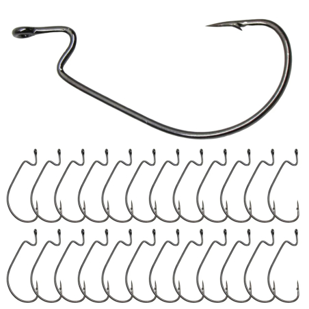 Reaction Tackle Offset EWG Worm Hooks #1/0 25 Pack RT-HEWG01/0-25