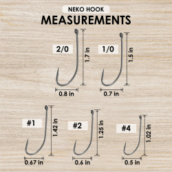Reaction Tackle Wacky Neko Hook Sizes