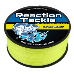 Reaction Tackle Braided Fishing Line High Vis Yellow 10lb 150 Yards RT-FLBy010150
