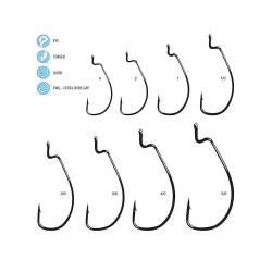 Gamakatsu EWG Worm Hook 2/0 NS Black Pack of 6 58412