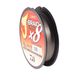 Daiwa J-Braid X8 Grand Braided Fishing Line Light Gray 15lb 300 Yards JBGD8U15-300GL