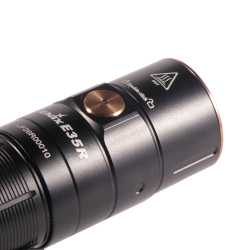 Fenix E35R Flashlight Black FX-E35R front button detail