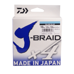 Daiwa J-Braid X4 Braided Fishing Line Island Blue 10lb 150 Yards JB4U10-150IB