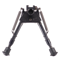 S-BRMP Harris Bipods 6-9 Inch Picatinny Bipod with Leg Notches legs retracted front view